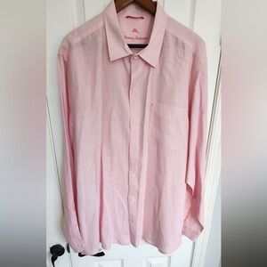 Tommy Bahama Light Pink Linen Sea Glass Breezer Button-Down Shirt